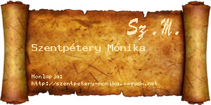 Szentpétery Mónika névjegykártya